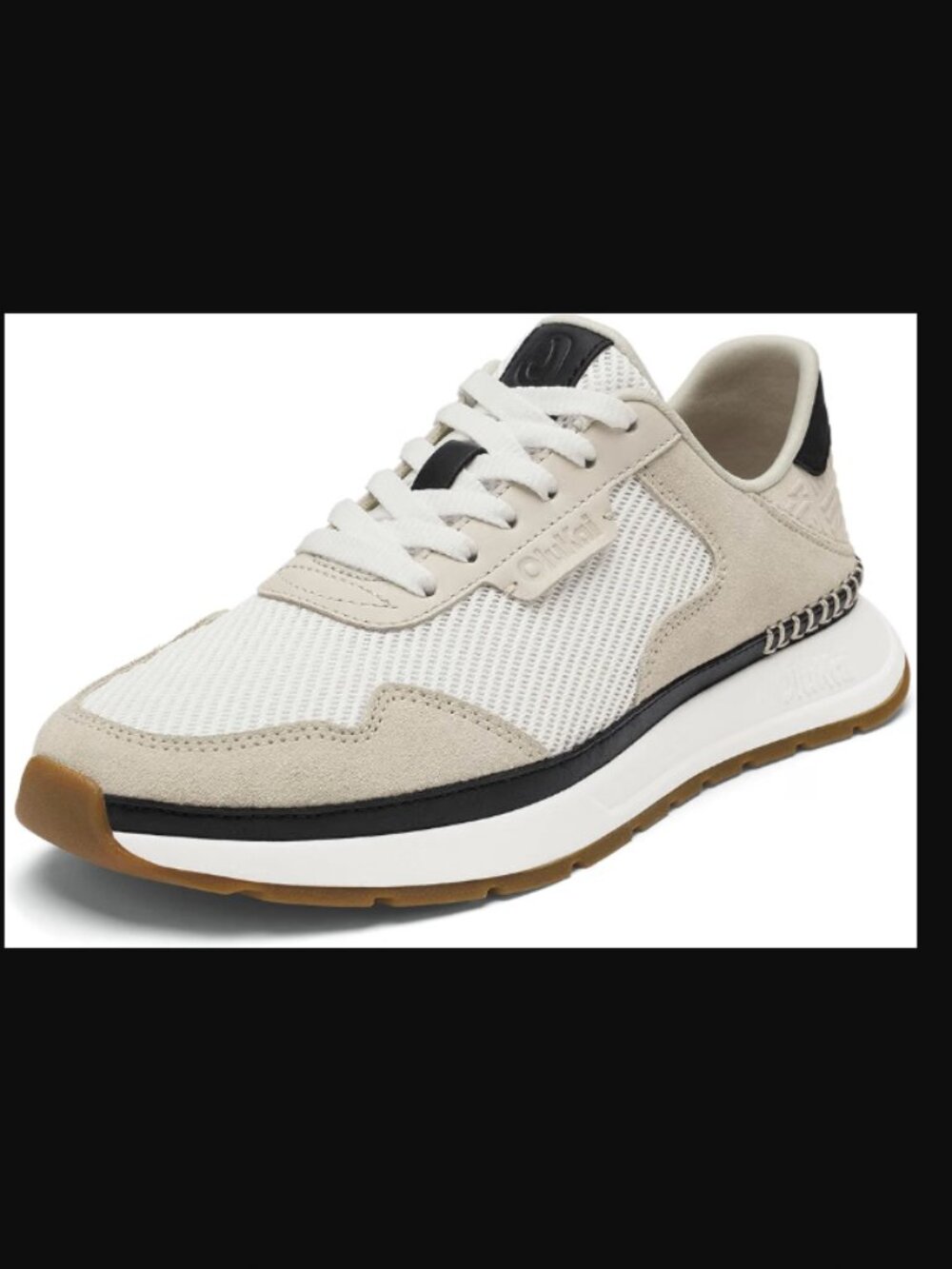 OluKai Koke Women's Sneakers Retro Running Shoes Mesh Bright White Ecru
